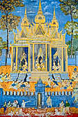 Phnom Penh - Silver Pagoda compound, the Ramaketi frescoes 